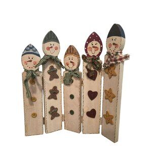 Rustic Wooden Snowman Family Décor, Primitive Farmhouse Christmas Decoration, Fo
